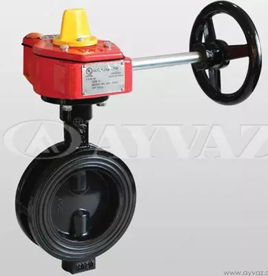 Ayvaz Monitoring ochirilgan kapalak klapan / 300PSI / UL & FM sertifikati / Gofret turi / 6 -
